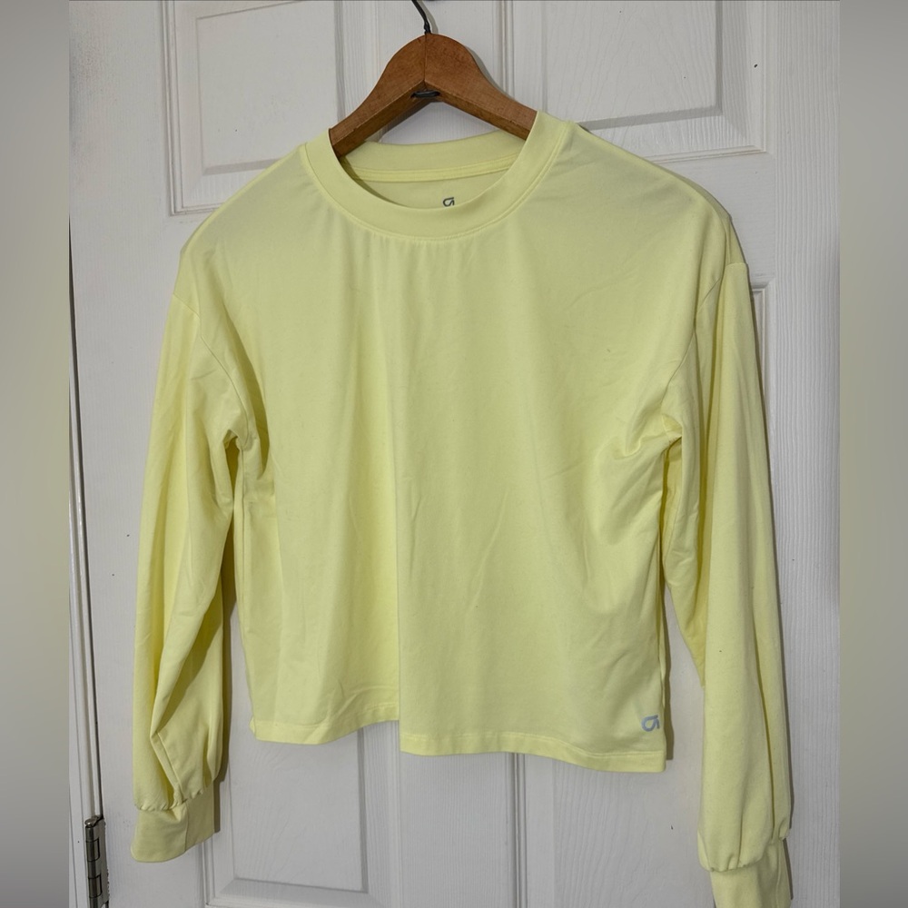 GAP Women’s Brushed Tech Jersey Yellow Long Sleeves Top Size Medium Gently Used